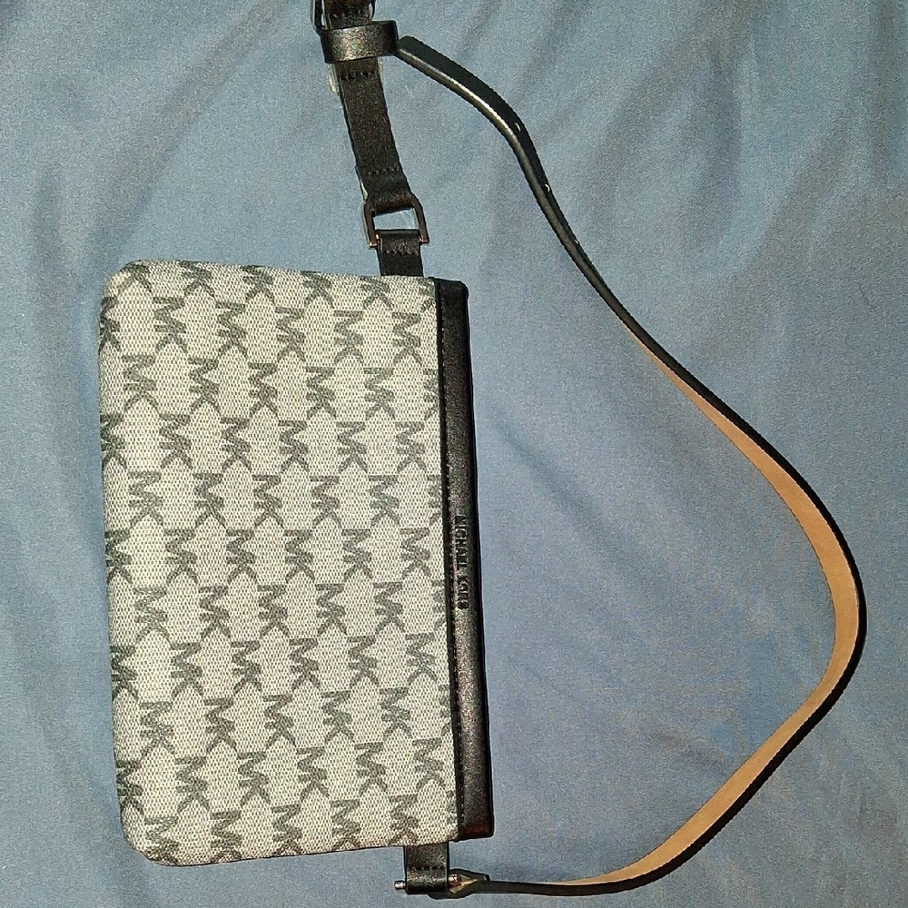 Michael Kors Monogram Crossbody in Black and Gray